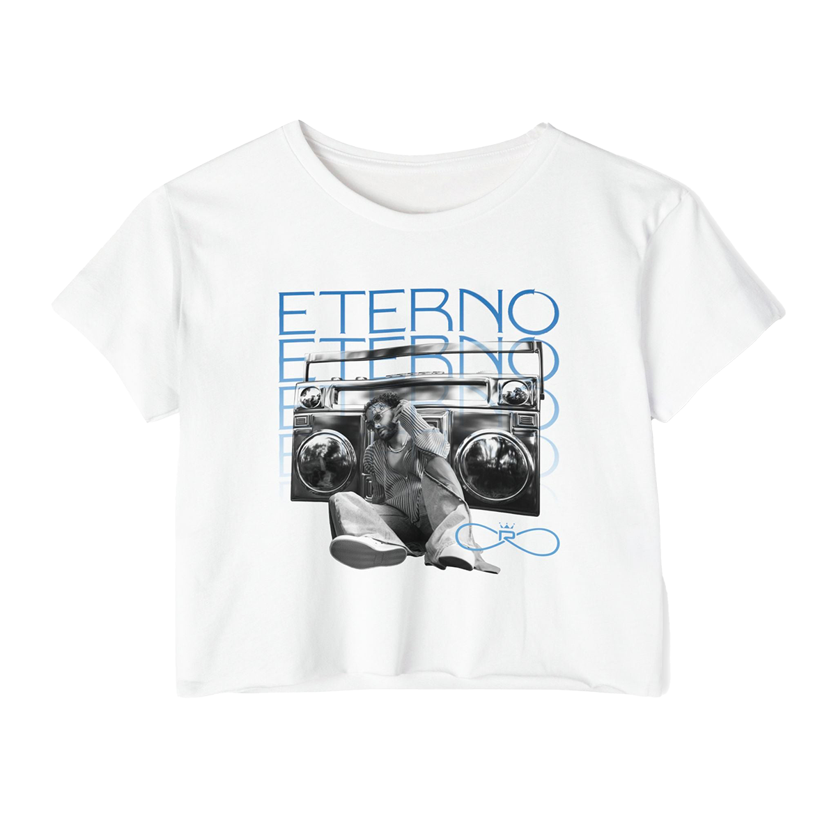 Prince Royce ETERNO White Crop Tee