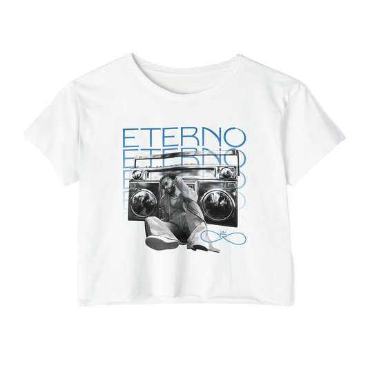Prince Royce ETERNO White Crop Tee